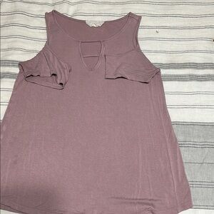 Pink Republic Purple Short Sleeve Cut Out Tee